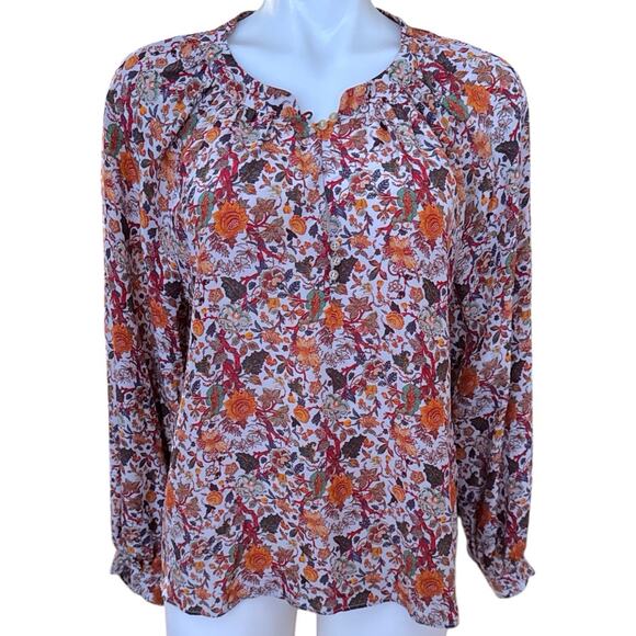 Madewell x Karen Walker Tops - Madewell X Karen Walker Silk Gennaker Floral Boho Blouse Women's Size M